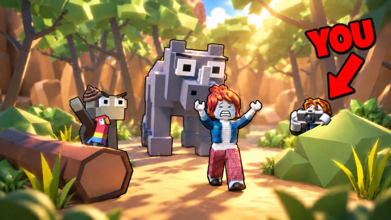 Film-Animals-Camp und Safari-Kartenübersicht auf Roblox